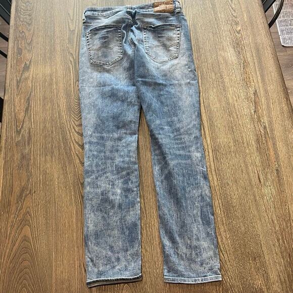 American Eagle Mens Slim Straight Jeans Distressed Medium Wash Blue Size 29x32 - Picture 8 of 12